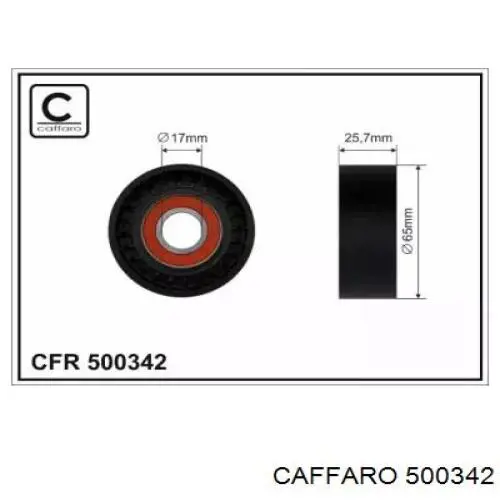 500342 Caffaro Rolo de reguladora de tensão da correia de transmissão