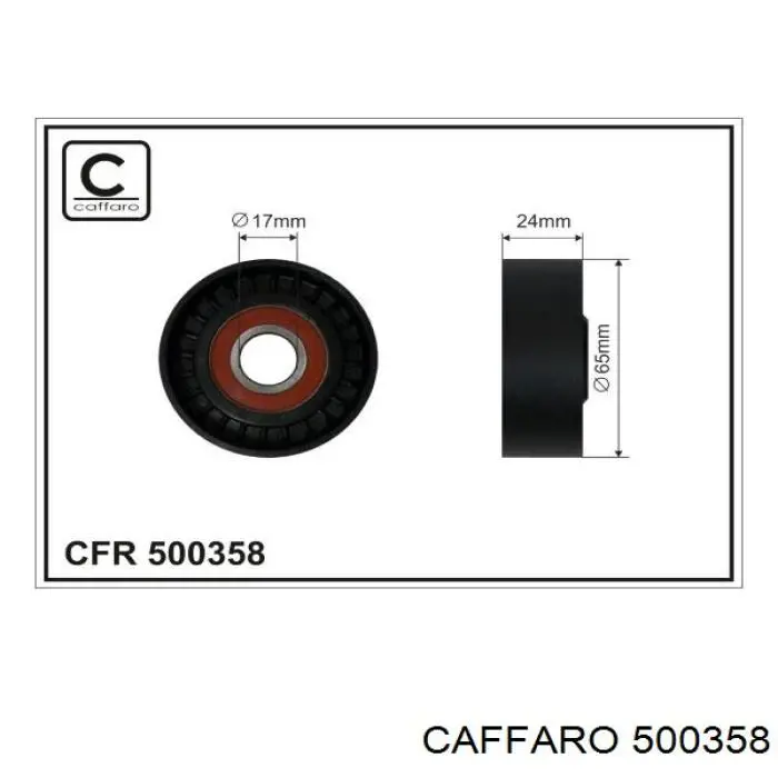 500358 Caffaro Rolo de reguladora de tensão da correia de transmissão