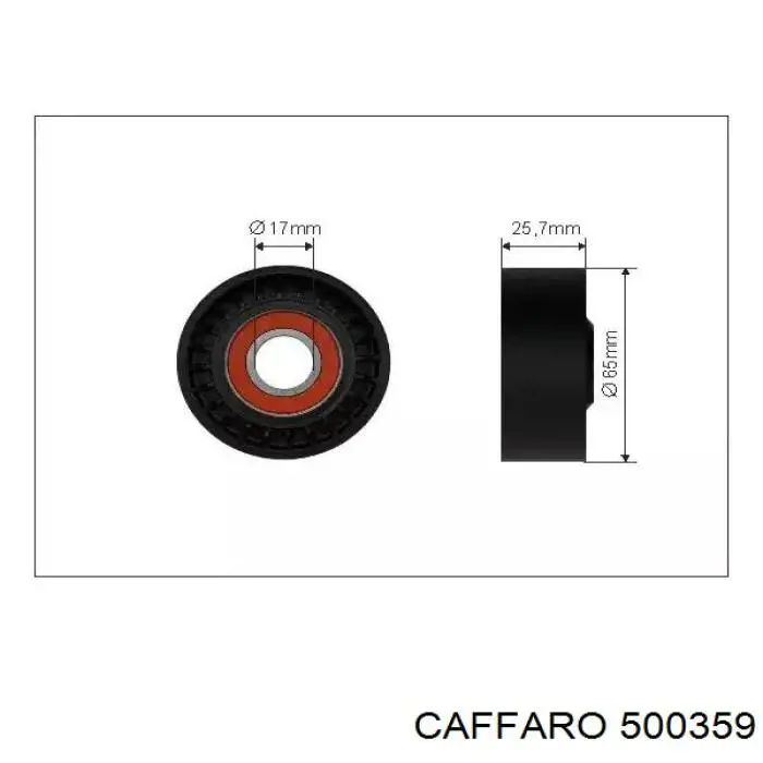 500359 Caffaro Rolo de reguladora de tensão da correia de transmissão
