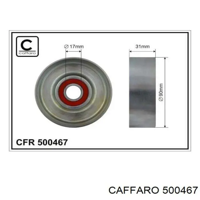 500467 Caffaro Rolo de reguladora de tensão da correia de transmissão