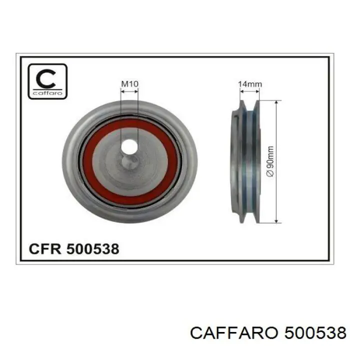 500538 Caffaro Rolo parasita da correia de transmissão