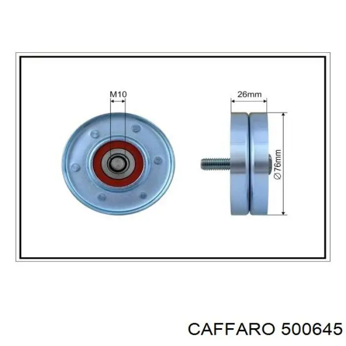 500645 Caffaro Rolo de reguladora de tensão da correia de transmissão