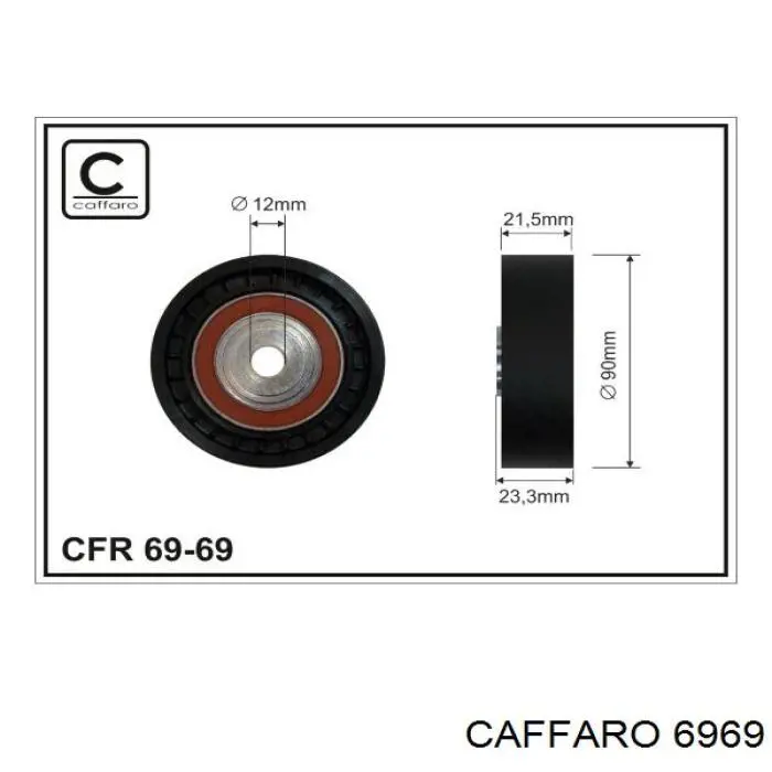6969 Caffaro Rolo de reguladora de tensão da correia de transmissão