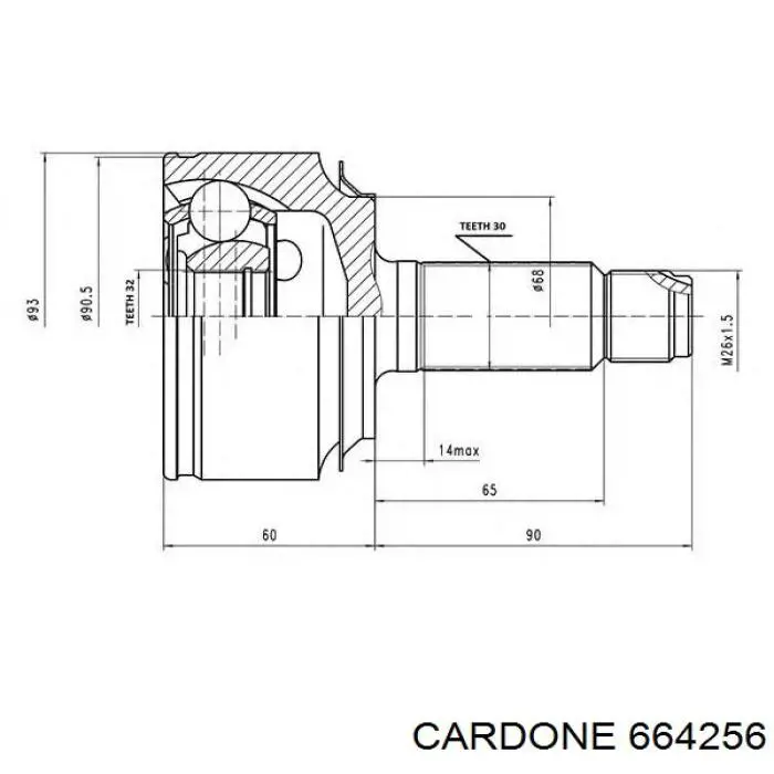 Semieixo (acionador) dianteiro esquerdo Honda 44306SXSA10 preço, a partir de 45,97 USD