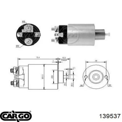 Relê retrator do motor de arranco Cargo 139537 preço, a partir de 36,59 USD