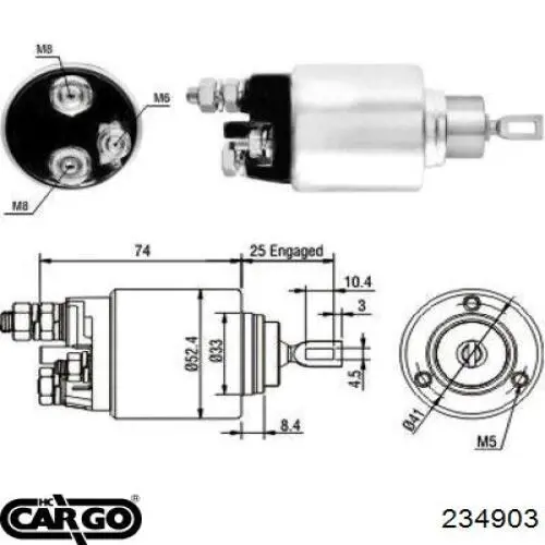 Compre 234903 Cargo Relê retrator do motor de arranco
