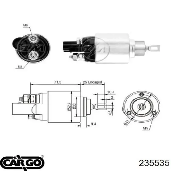235535 Cargo Relê retrator do motor de arranco