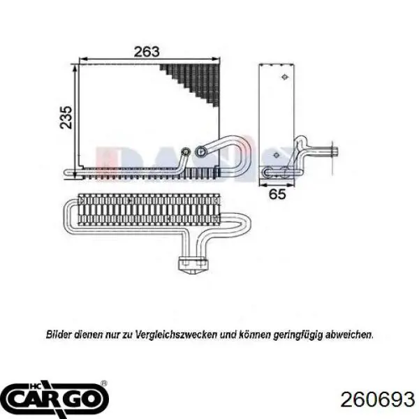260693 Cargo Vaporizador de aparelho de ar condicionado