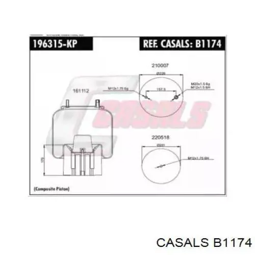 Compre RML75268CP10 Blacktech Coxim pneumático (suspensão de lâminas pneumática) do eixo