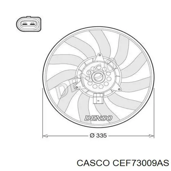 Ventilador elétrico de esfriamento montado (motor + roda de aletas) direito Casco CEF73009AS preço, a partir de 311,38 USD