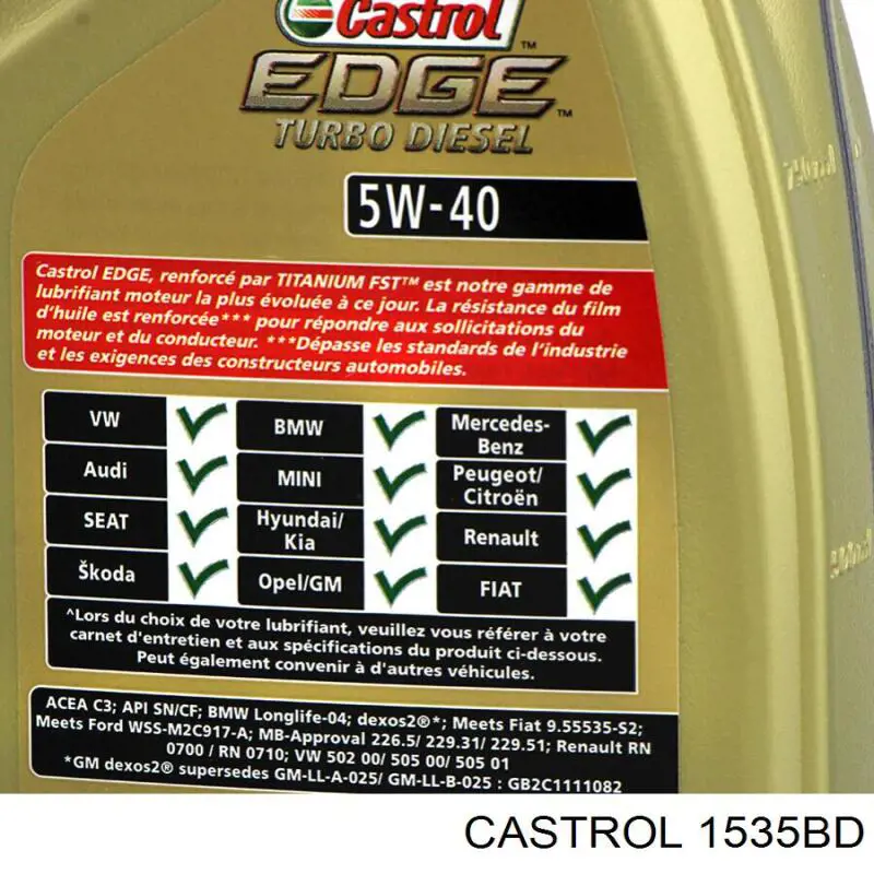 Óleo para motor Castrol 1535BD preço, a partir de 50,19 USD