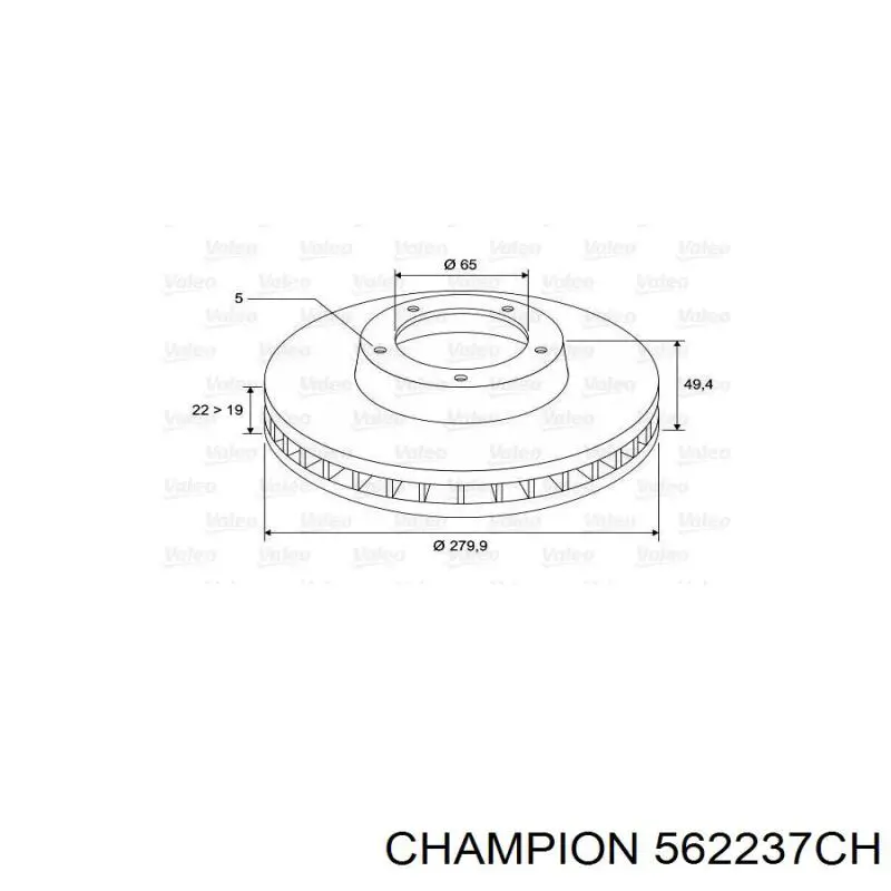 Compre 562237CH Champion Disco do freio dianteiro
