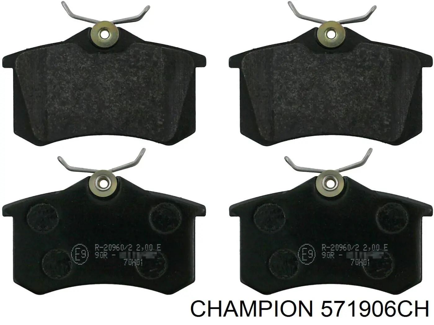 571906CH Champion Sapatas do freio traseiras de disco