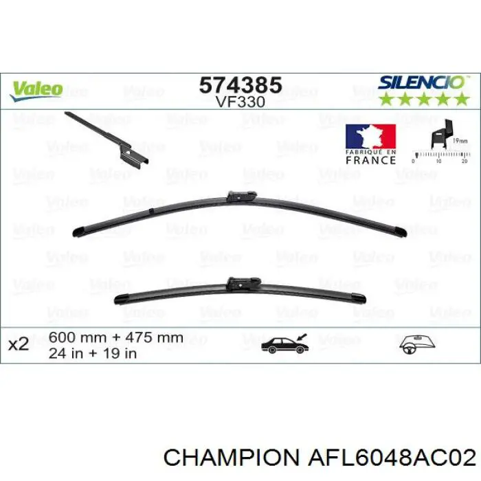 Compre 119305 VALEO Limpa-pára-brisas do pára-brisas, kit de 2 un.