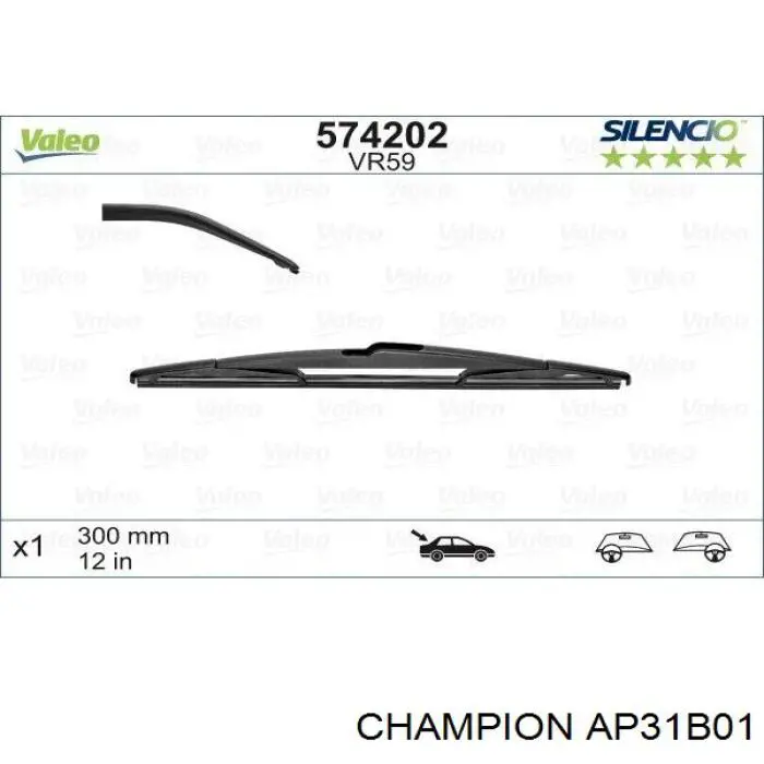 Limpa-pára-brisas de vidro traseiro Champion AP31B01 preço, a partir de 5,52 USD