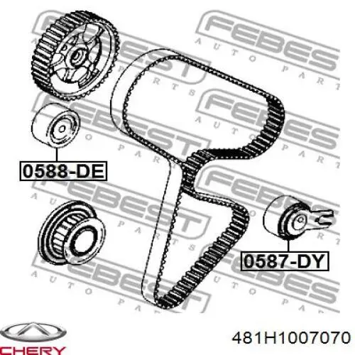 481H1007070 Chery Rolo parasita da correia do mecanismo de distribuição de gás