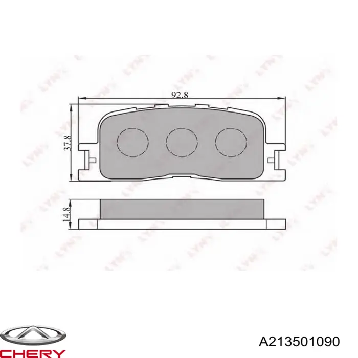 A213501090 Chery Sapatas do freio traseiras de disco