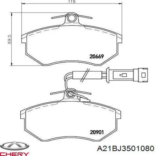 Sapatas do freio dianteiras de disco Chery A21BJ3501080 preço, a partir de 28,14 USD