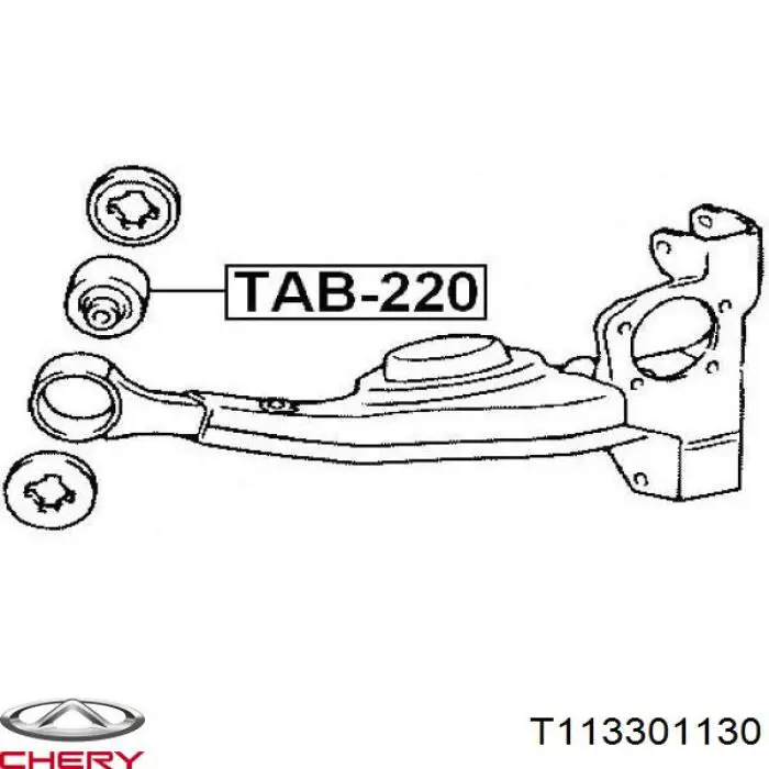 Bloco silencioso de braço oscilante traseiro longitudinal Chery T113301130 preço, a partir de 12,98 USD
