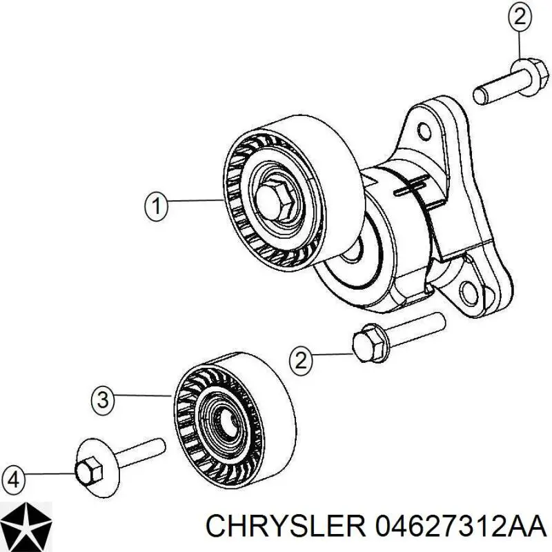 Compre 04627312AA Chrysler Rolo parasita da correia de transmissão