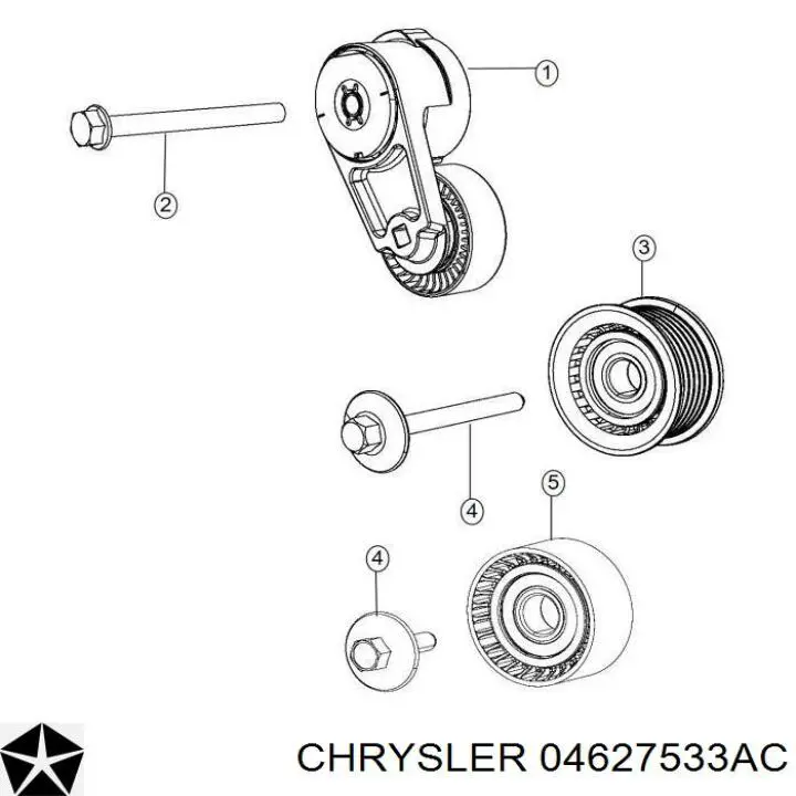 Compre 04627533AC Chrysler Reguladora de tensão da correia de transmissão