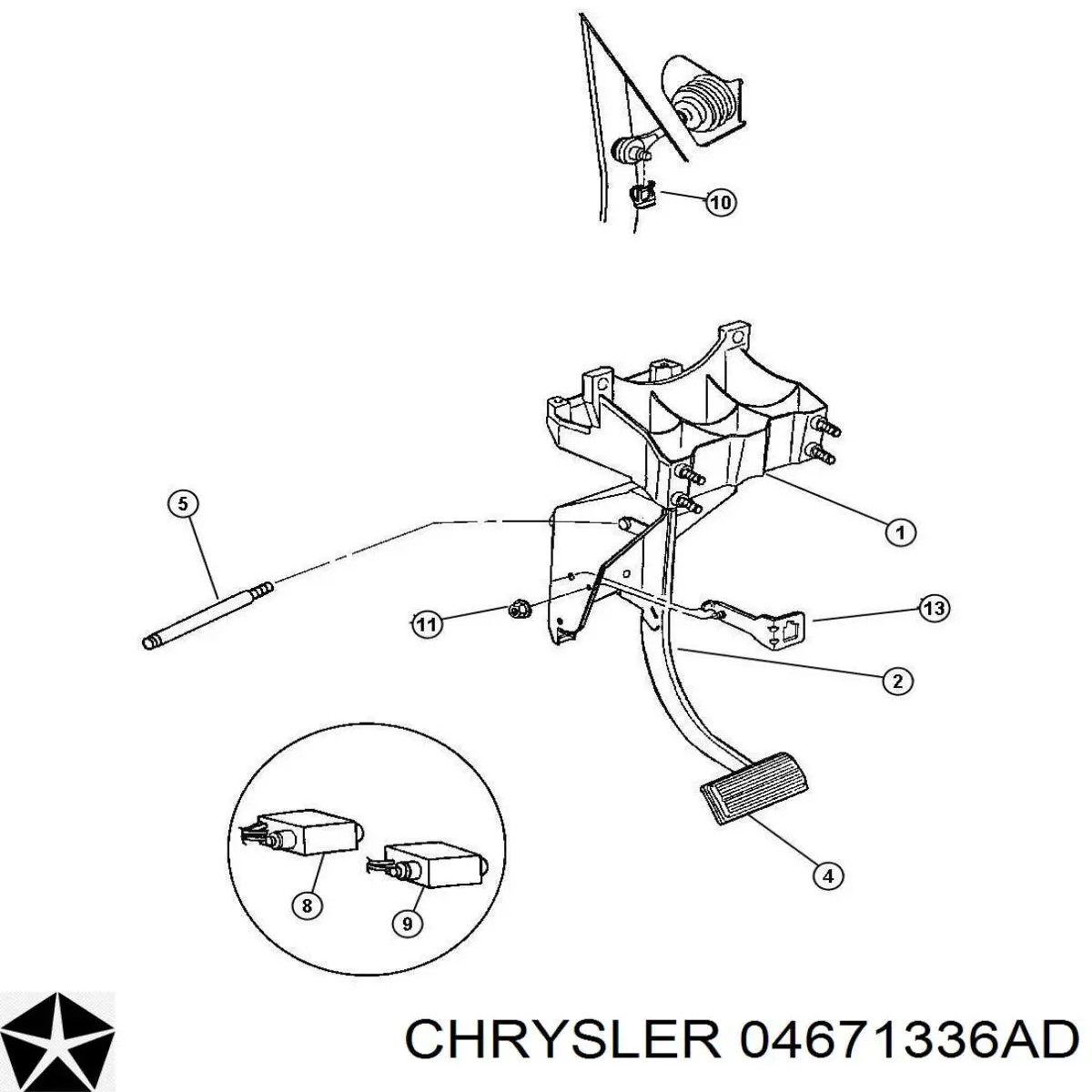 Sensor de ativação do sinal de parada Chrysler 04671336AD preço, a partir de 44,34 USD