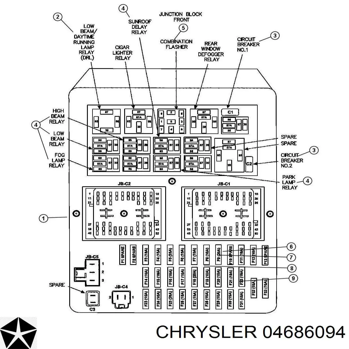  Chrysler 04686094 preço, a partir de 116,25 USD