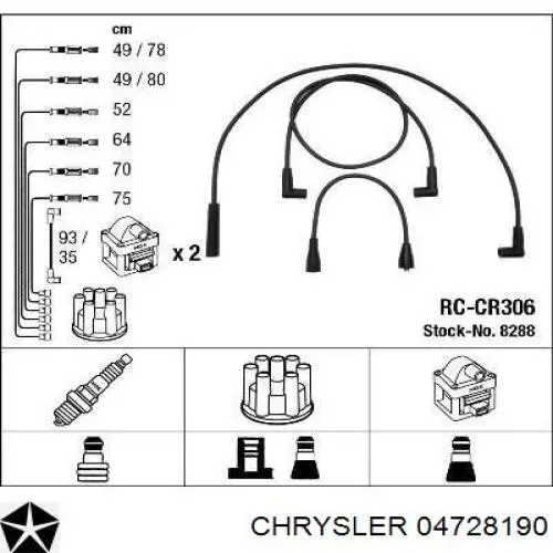 Compre 04728190 Chrysler Fios de alta voltagem, kit