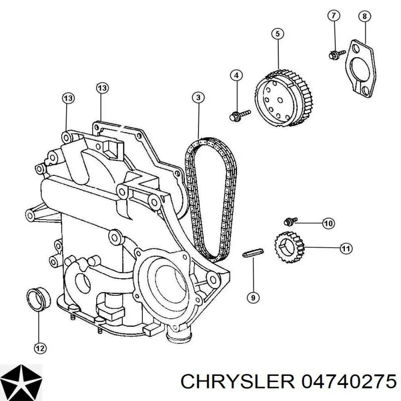 Cadeia do mecanismo de distribuição de gás para Chrysler Voyager I ES 