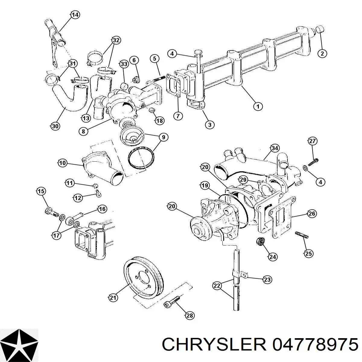 Termostato Chrysler 04778975 preço, a partir de 23,46 USD