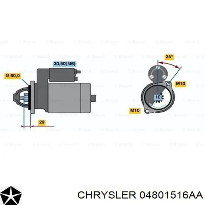 Motor de arranco Chrysler 04801516AA preço, a partir de 98,75 USD