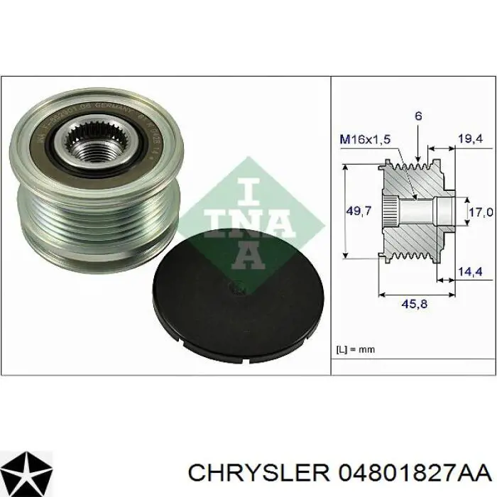 04801827AA Chrysler Gerador