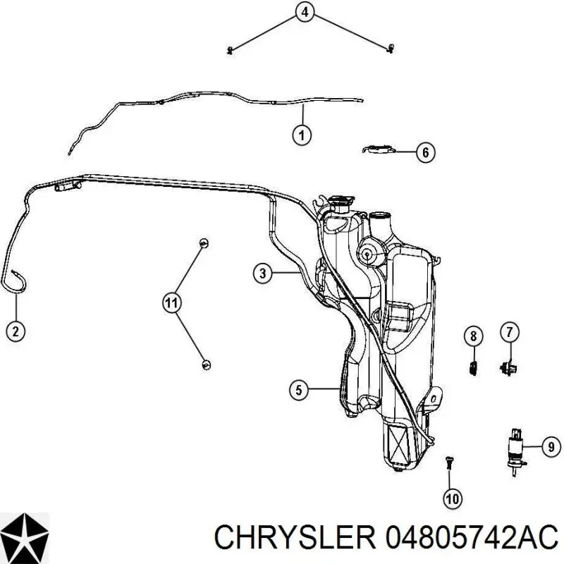 Injetor de fluido para lavador de pára-brisas Chrysler 04805742AC preço, a partir de 6,58 USD