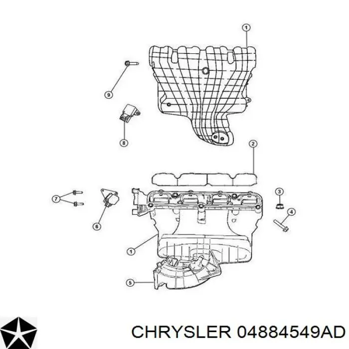 Válvula (atuador) de acionamento das comportas de tubo coletor de admissão Chrysler 04884549AD preço, a partir de 26,10 USD