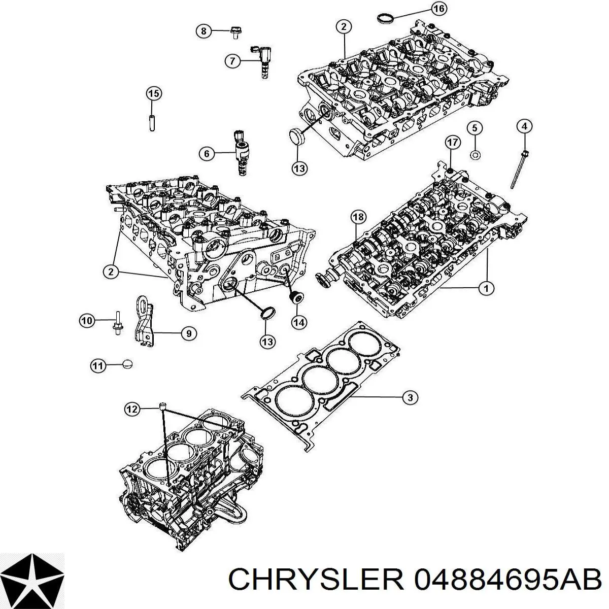 04884695AB Chrysler Válvula eletromagnética de posição (de fases) da árvore distribuidora