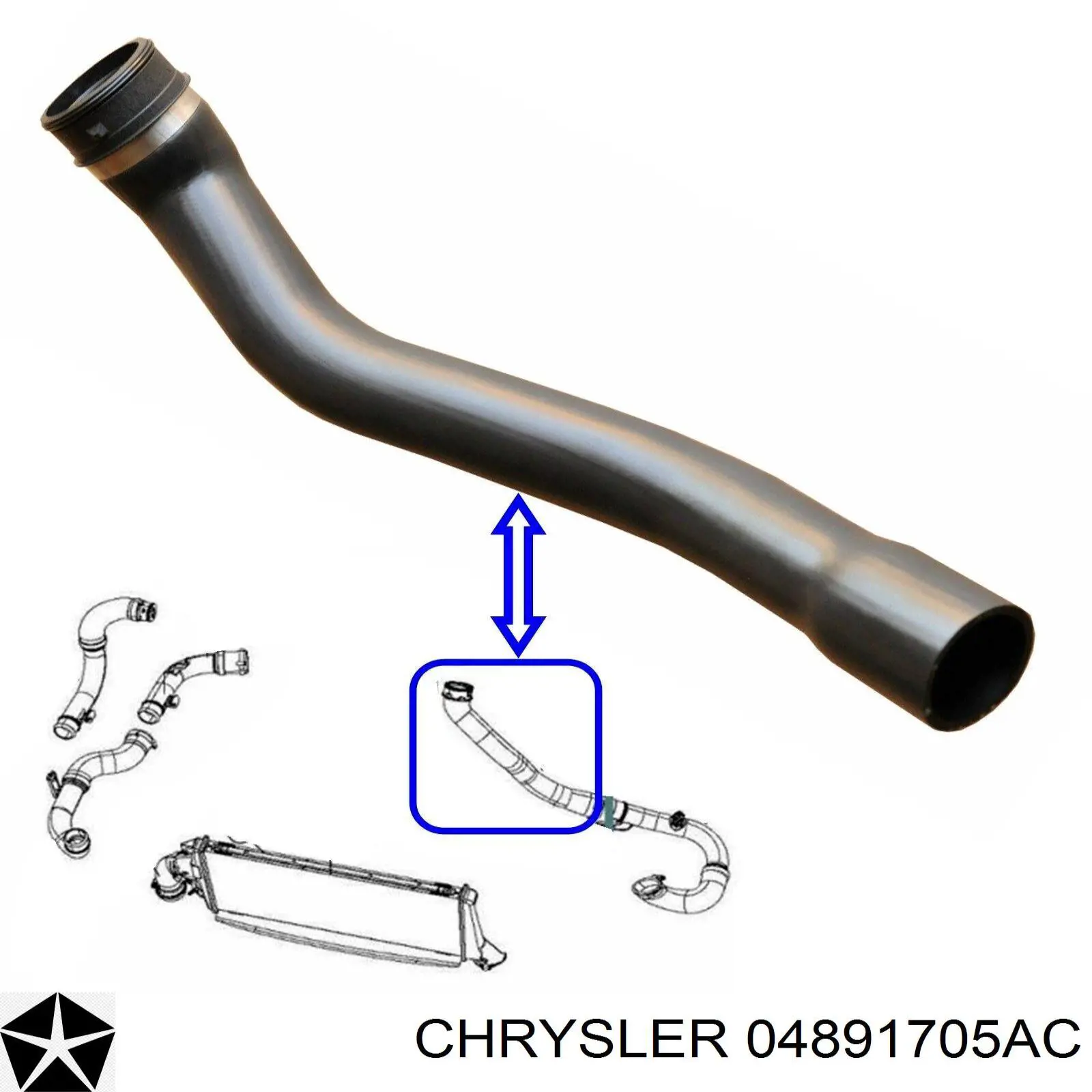 04891705AC Chrysler Mangueira (cano derivado) de intercooler