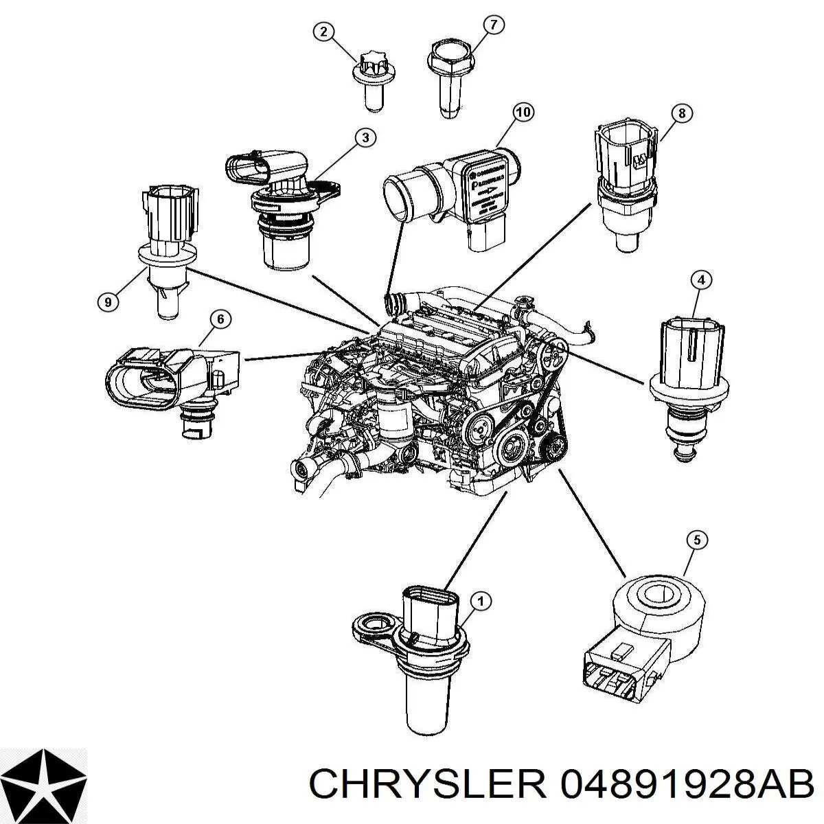  Sensor de fluxo (consumo) de ar, medidor de consumo M.A.F. - (Mass Airflow) Dodge Journey SUV (2008 - 2020) 