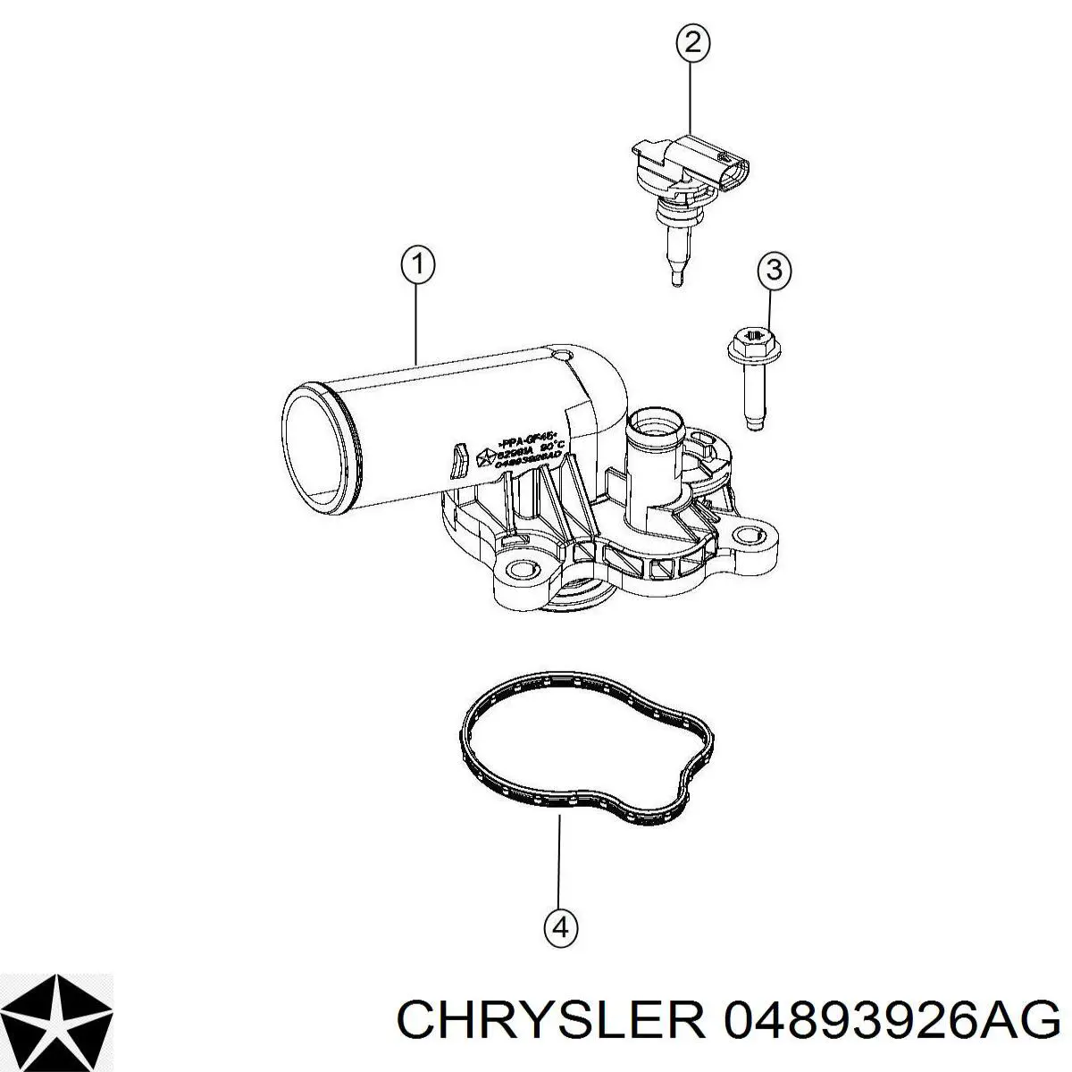 Compre 04893926AG Chrysler Caixa do termostato