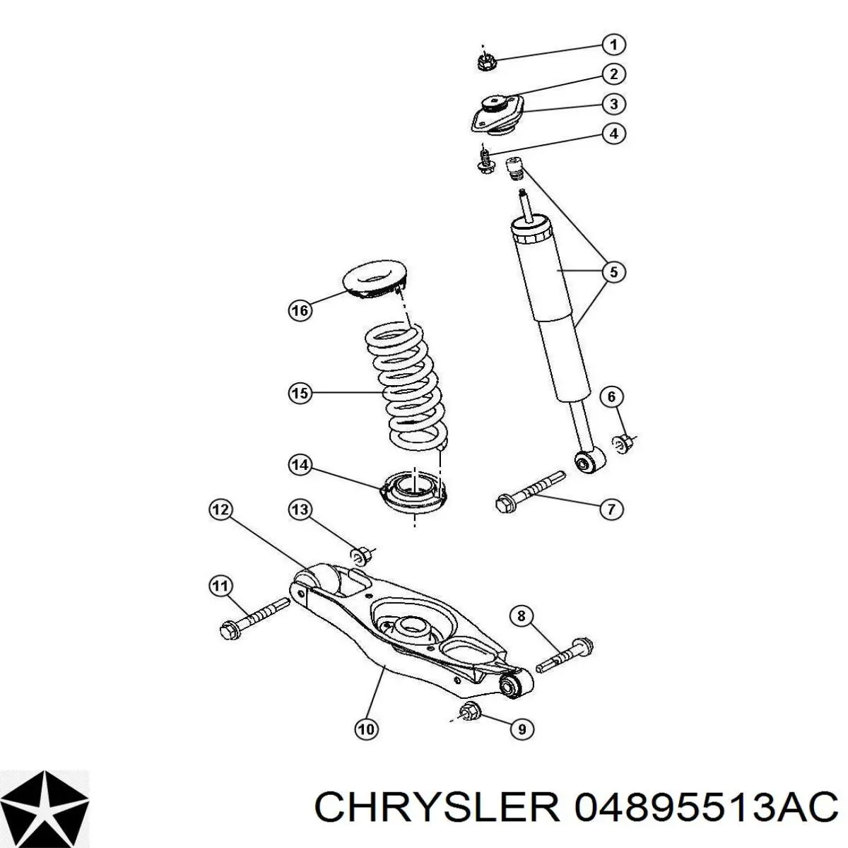 Amortecedor traseiro Chrysler 04895513AB preço, a partir de 52,78 USD