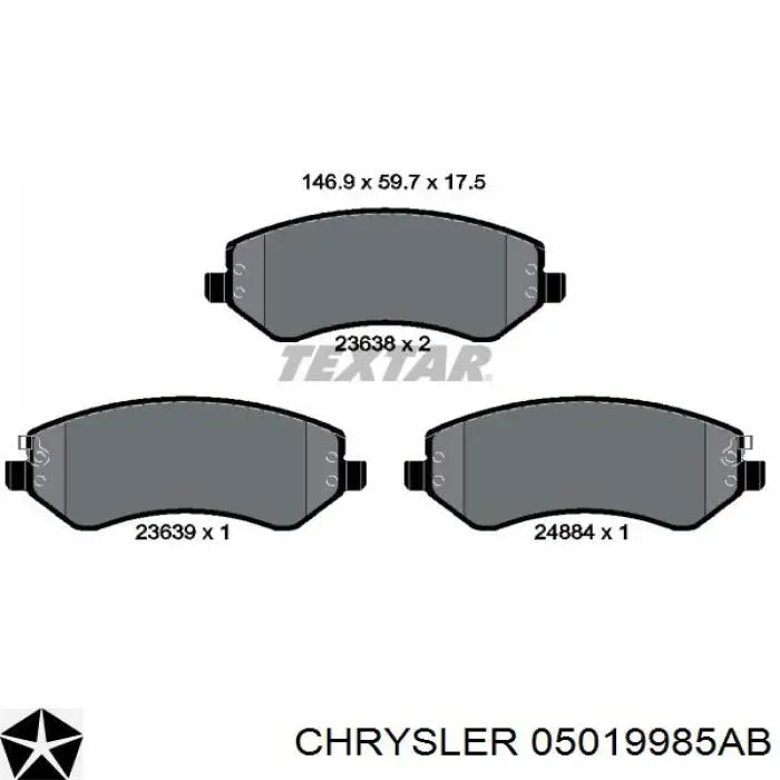 Kit de molas de fixação de sapatas de disco dianteiras para Chrysler Voyager III RG, RS