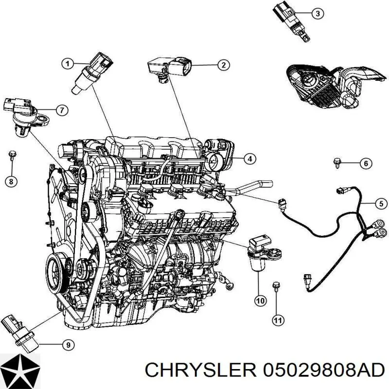 Sensor de posição da árvore distribuidora Chrysler 05029808AD preço, a partir de 19,11 USD