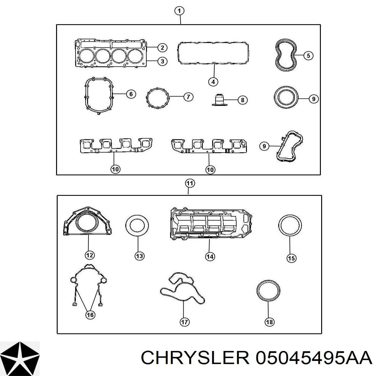 05045495AA Chrysler Vedante esquerdo de tubo coletor de escape