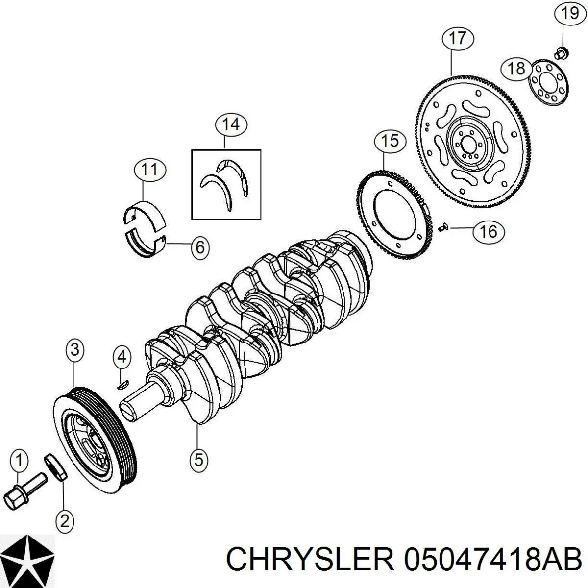 Polia de cambota Chrysler 05047418AB preço, a partir de 301,68 USD