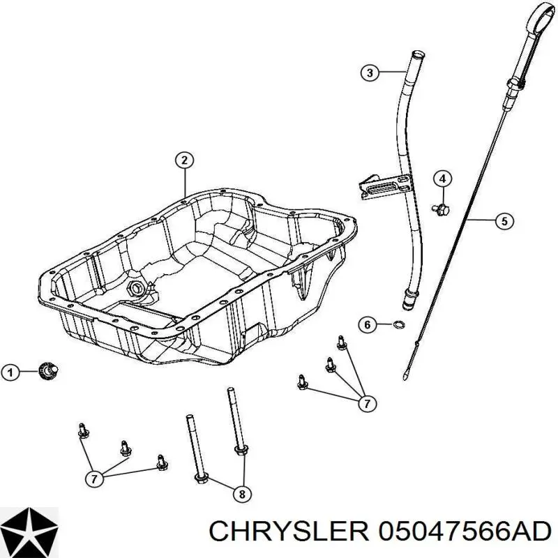 5047566AC Chrysler Panela de óleo de cárter do motor