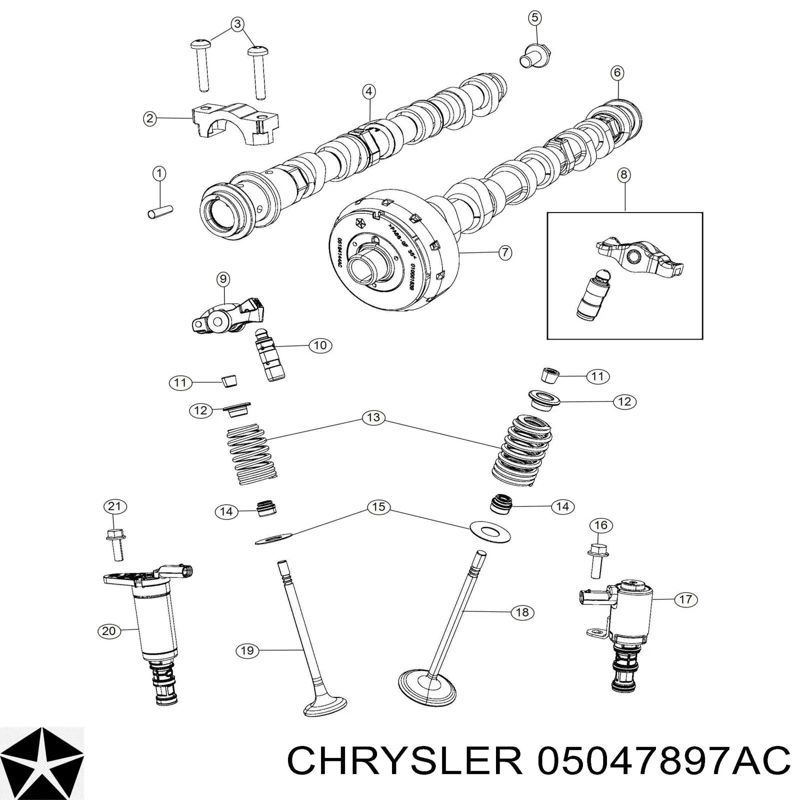 Válvula eletromagnética de posição (de fases) da árvore distribuidora Chrysler 05047897AC preço, a partir de  USD