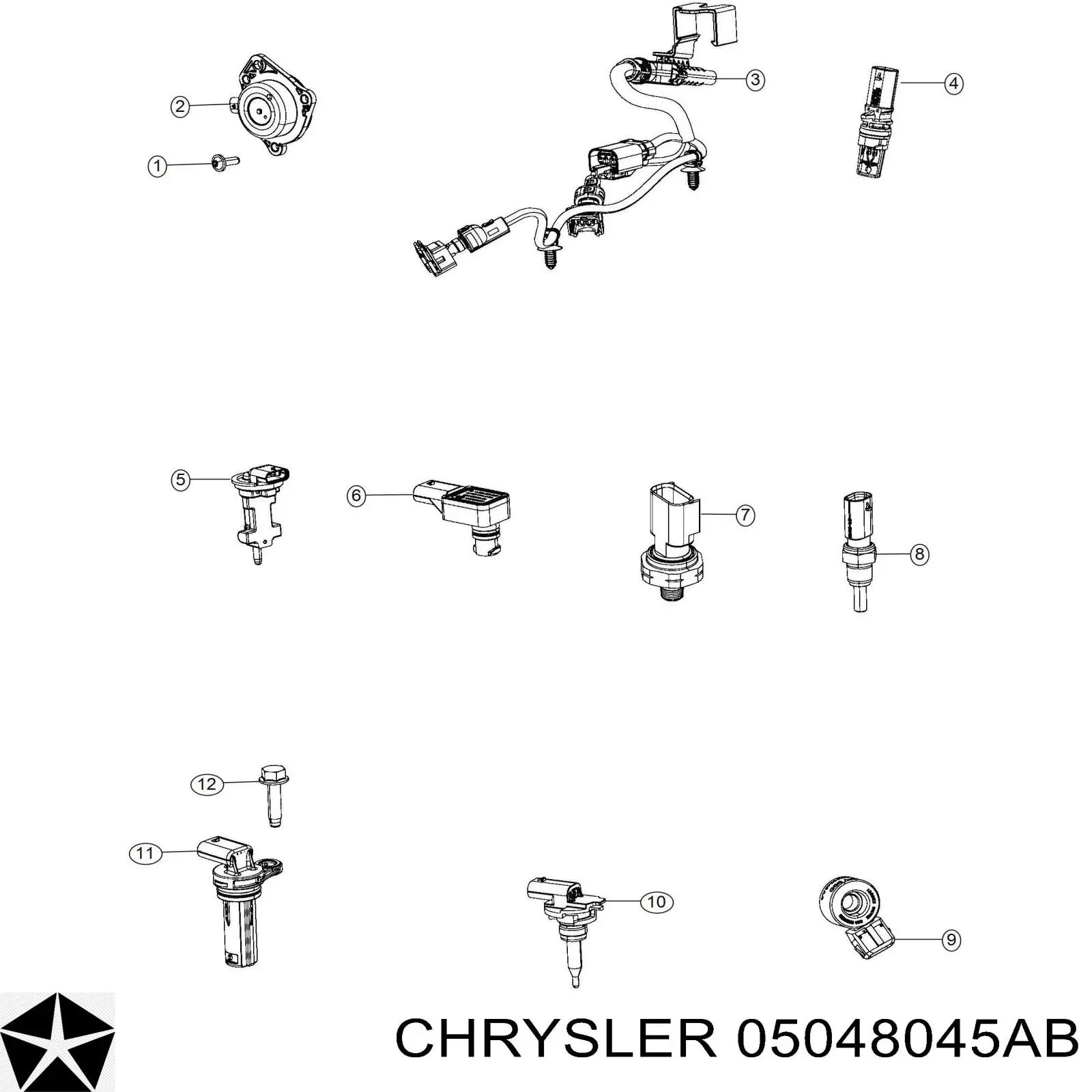 Válvula eletromagnética de posição (de fases) da árvore distribuidora Chrysler 5048045AB preço, a partir de 248,06 USD