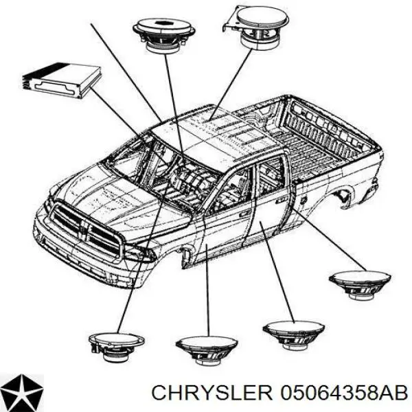 Alto-falante da porta dianteira Fiat/Alfa/Lancia 05064358AB preço, a partir de 98,75 USD