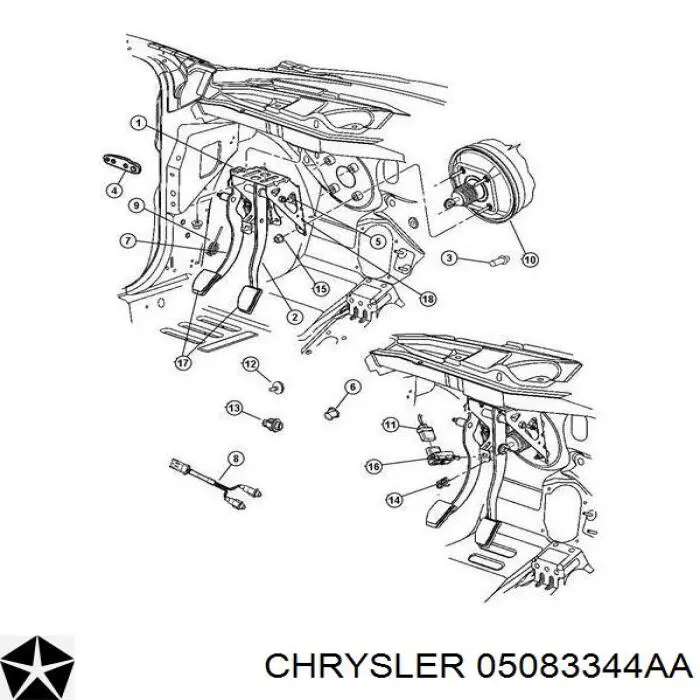 Compre 105083344AA Chrysler Sensor de ativação do sinal de parada