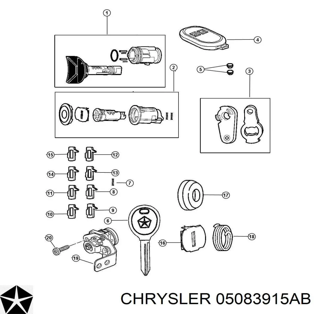 Grupo de contato de fecho de ignição Chrysler 05083915AB preço, a partir de 114,62 USD