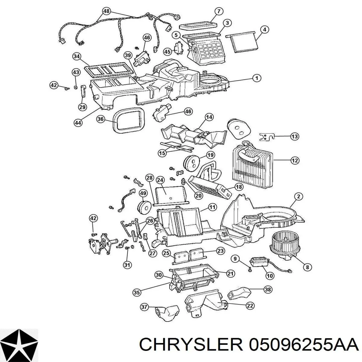 05096255AA Chrysler Motor de ventilador de forno (de aquecedor de salão)